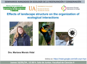 Effects of landscape structure on the organization of ecological interactions