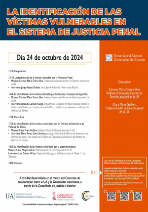 Jornada “La identificació de les víctimes vulnerables en el sistema de justícia penal”